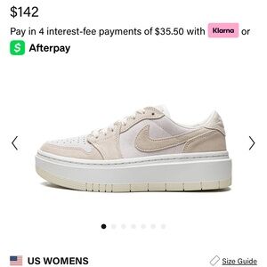 Nike Women's Beige and White Platform Sneakers